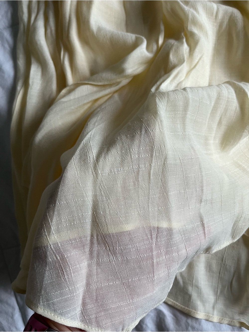RW&CO. Pale Yellow Asymmetric Midi Skirt - Picture 4 of 9